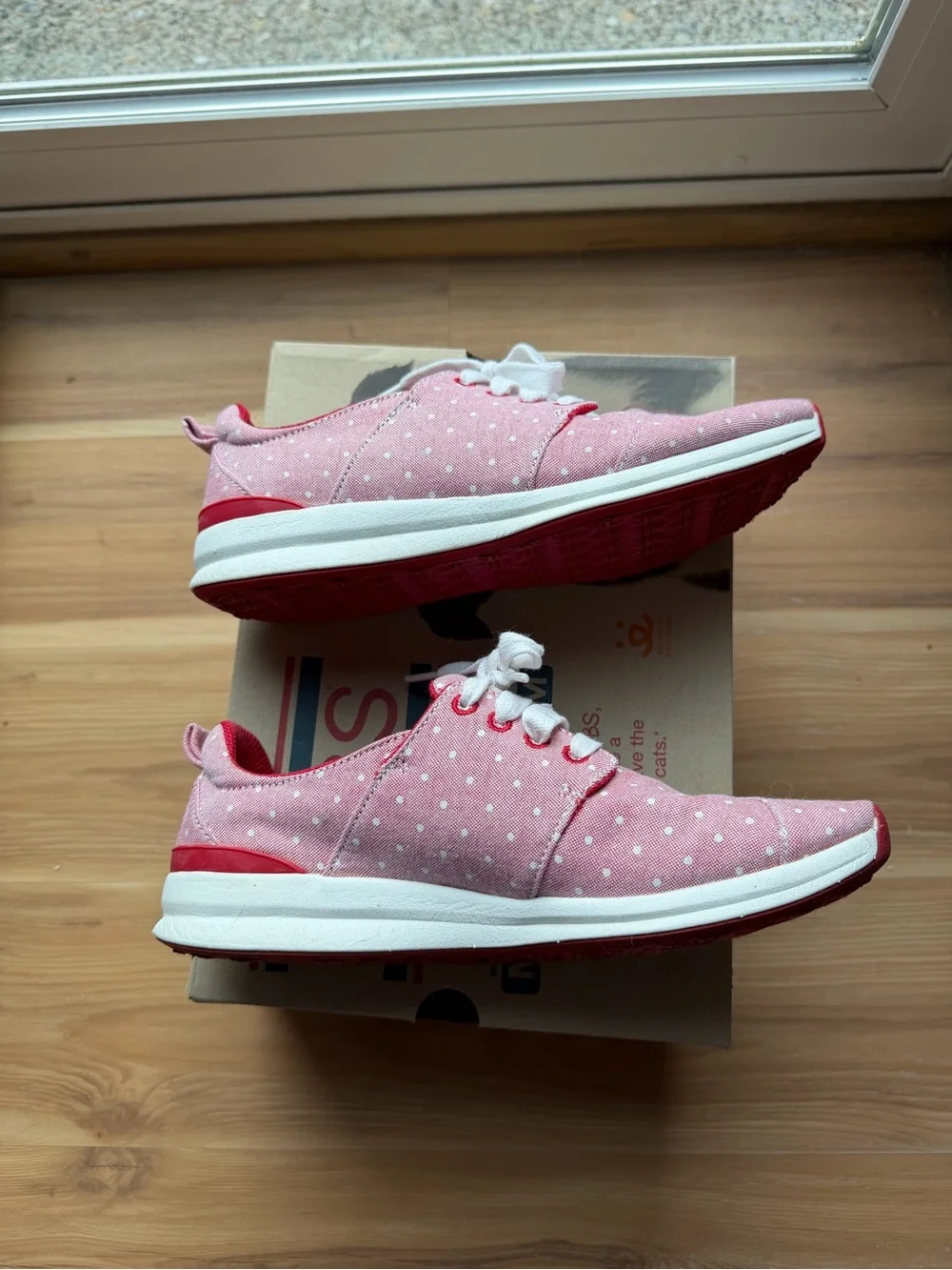 Skechers Red Polka Dot Canvas Sneakers with White Laces